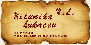 Milunika Lukačev vizit kartica